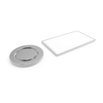 Spilla metallica per abiti con chiusura magnetica rettangolare grande color argento