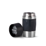 Bicchiere termico take away in acciaio inox antigoccia compatto color nero