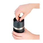 Bicchiere termico take away in acciaio inox antigoccia compatto color nero