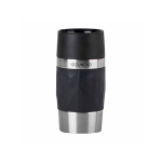 Bicchiere termico take away in acciaio inox antigoccia compatto color nero