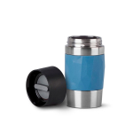 Bicchiere termico take away in acciaio inox antigoccia compatto color blu