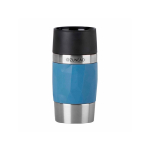 Bicchiere termico take away in acciaio inox antigoccia compatto color blu