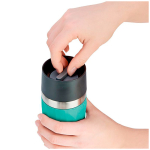 Bicchiere termico take away in acciaio inox antigoccia compatto color verde