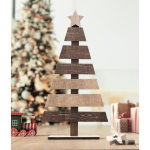 Albero di Natale decorativo in legno personalizzabile color legno vista ambiente