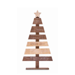 Albero di Natale decorativo in legno personalizzabile color legno vista area di stampa