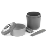 Portapranzo ermetico in plastica con posate 2 in 1 prodotto nell’UE color grigio