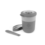 Portapranzo ermetico in plastica con posate 2 in 1 prodotto nell’UE color grigio