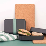 Portapranzo in plastica riciclata con elastico, prodotto nell’UE color grigio