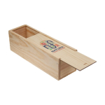 Cassetta piccola in legno per vino prodotta in UE con coperchio scorrevole color legno