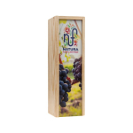 Cassetta piccola in legno per vino prodotta in UE con coperchio scorrevole color legno