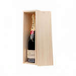 Cassetta per vino in legno media prodotta nell’UE con coperchio scorrevole color legno