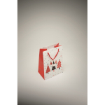 Borsa regalo di carta a tema natalizio piccola color bianco quarta vista fotografica
