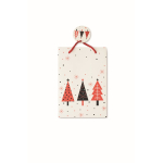 Borsa regalo di carta a tema natalizio piccola color bianco quinta vista