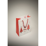 Borsa regalo di carta a tema natalizio media color bianco quarta vista fotografica