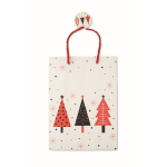 Borsa regalo di carta a tema natalizio media color bianco quinta vista