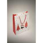 Borsa regalo di carta a tema natalizio grande color bianco quarta vista fotografica