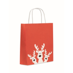 Borsa regalo natalizia di carta piccola, prodotta in UE color rosso