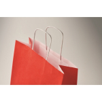 Borsa regalo natalizia di carta piccola, prodotta in UE color rosso quinta vista fotografica