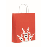Borsa regalo natalizia di carta media prodotta in UE color rosso