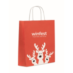 Borsa regalo natalizia di carta media prodotta in UE color rosso vista principale