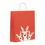 Borsa regalo natalizia di carta grande prodotta in UE color rosso