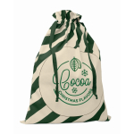 Sacchetto regalo natalizio con chiusura a corda grande 50x70 cm color verde vista principale