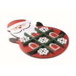 Gioco del tris in legno con tabellone di Babbo Natale color rosso