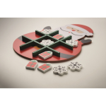 Gioco del tris in legno con tabellone di Babbo Natale color rosso seconda vista fotografica