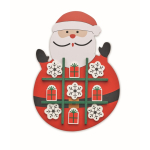 Gioco del tris in legno con tabellone di Babbo Natale color rosso terza vista