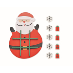 Gioco del tris in legno con tabellone di Babbo Natale color rosso quarta vista