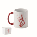 Tazza in ceramica con design natalizio e manico coordinato 300ml color rosso