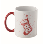 Tazza in ceramica con design natalizio e manico coordinato 300ml color rosso