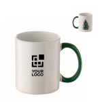 Tazza in ceramica con design natalizio e manico coordinato 300ml color verde vista area di stampa