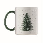 Tazza in ceramica con design natalizio e manico coordinato 300ml color verde scuro