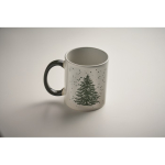 Tazza in ceramica con design natalizio e manico coordinato 300ml color verde scuro vista fotografia