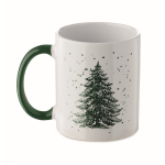 Tazza in ceramica con design natalizio e manico coordinato 300ml color verde scuro