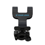 Supporto in plastica nera per cellulare specifico per biciclette color nero vista area di stampa