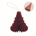 Ciondolo pieghevole in carta a forma di albero di Natale color rosso