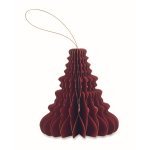 Ciondolo pieghevole in carta a forma di albero di Natale color rosso quarta vista