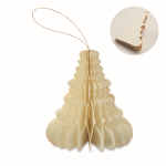 Ciondolo pieghevole in carta a forma di albero di Natale color beige