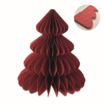 Decorazione natalizia pieghevole in carta a forma di albero color rosso