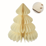 Decorazione natalizia pieghevole in carta a forma di albero color beige
