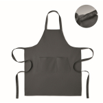 Grembiule con tasche frontali e regolabile al collo 240 g/m2 color grigio scuro