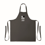 Grembiule con tasche frontali e regolabile al collo 240 g/m2 color grigio scuro vista area di stampa