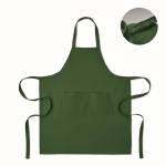 Grembiule con tasche frontali e regolabile al collo 240 g/m2 color verde scuro