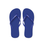 Ciabatte in plastica per la spiaggia unicolor personalizzabili color blu vista area di stampa
