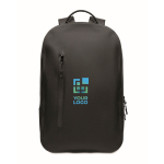 Zaino nero porta laptop in RPET resistente all’acqua 16'' color nero vista area di stampa