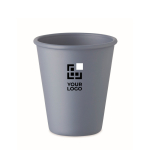 Bicchiere riutilizzabile a parete singola in mais 200ml color nero opaco vista area di stampa