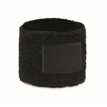Polsiera da allenamento in poli-cotone con patch personalizzabile color nero