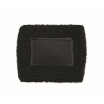 Polsiera da allenamento in poli-cotone con patch personalizzabile color nero seconda vista